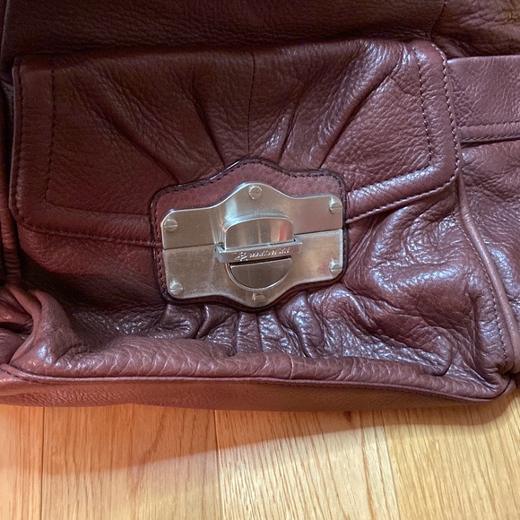 B MAKOWSKY Brown Genuine Leather Hand Bag Shoulder Satchel Bag Purse - Picture 3 of 9